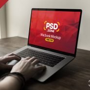 Typing on Apple MacBook Pro Mockup