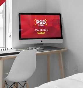 iMac on Desk Mockup PSD
