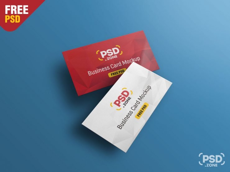 Floating Business Card Mockup PSD Template