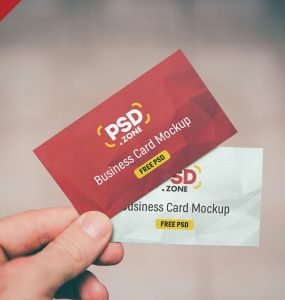 Hand Holding Business Card Mockup