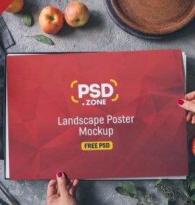 Landscape Poster Mockup PSD