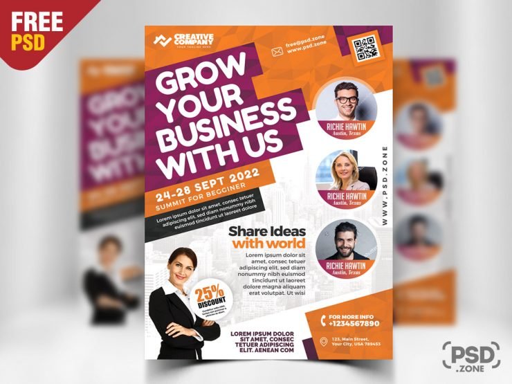 Business Conference Flyer Design PSD