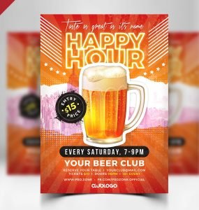 Happy Hour Promotion Flyer PSD Template