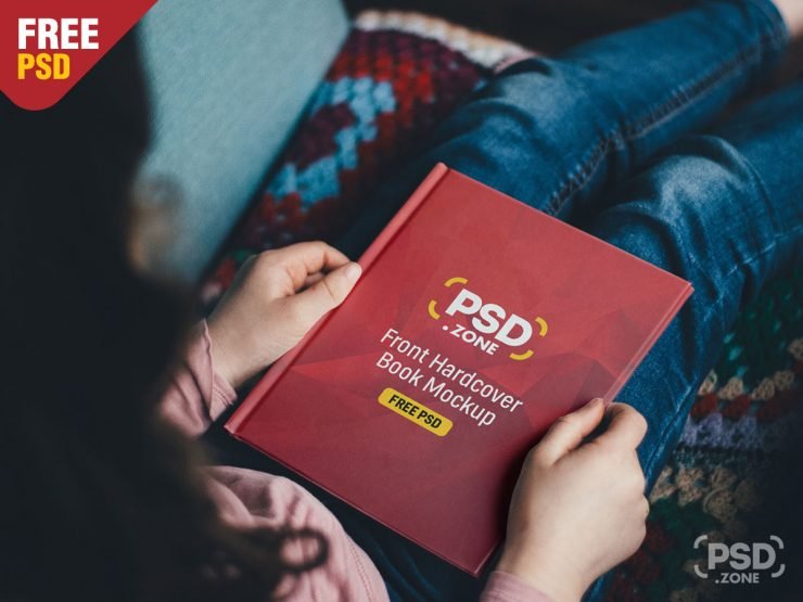 Woman Holding Hardcover Book Mockup