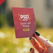 Square Card Mockup PSD