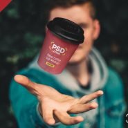 Floating Paper Coffee Cup Mockup