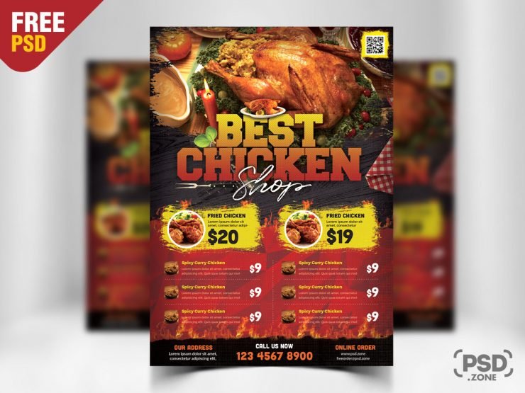 Restaurant Flyer PSD Template