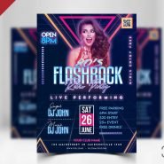 Retro Party Flyer PSD Template Retro Party Flyer PSD Template