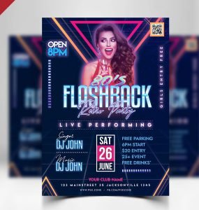 Retro Party Flyer PSD Template