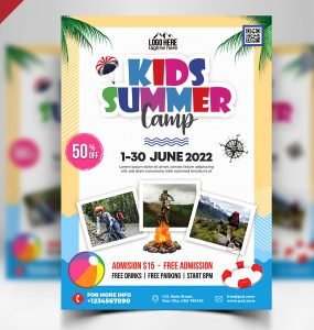 Kids Summer Camp Flyer PSD