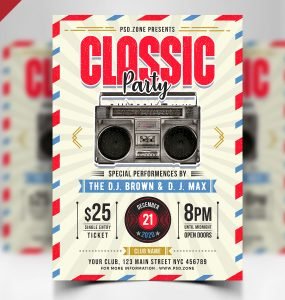 Retro Style Flyer Template PSD