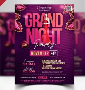 Grand Night Party Flyer PSD