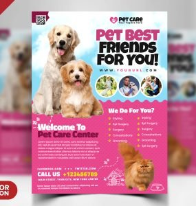 Pet Care Flyer PSD Template