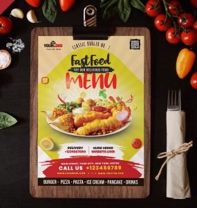 A4 Size Food Menu PSD Template