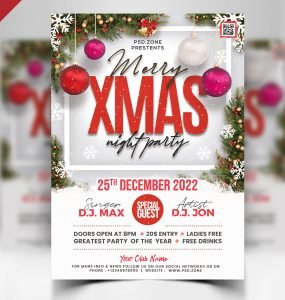 Christmas Party Flyer Design PSD