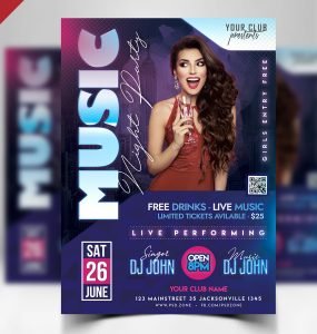 Club Night Party Flyer PSD