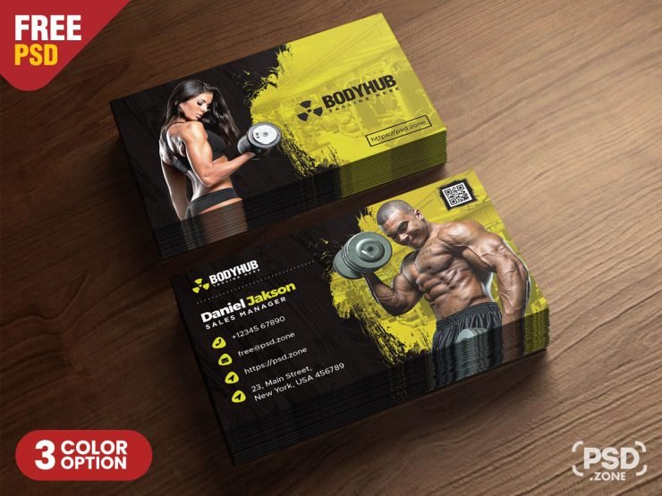 Gym Fitness Trainer Business Card PSD
