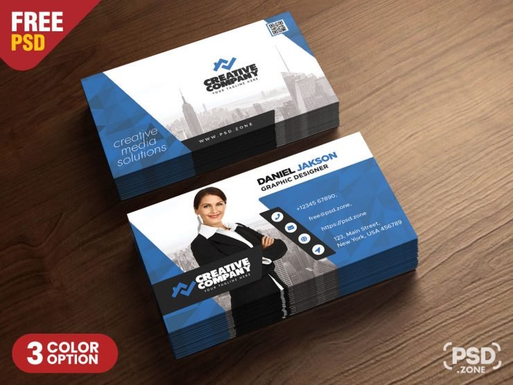 Horizontal Company Business Card PSD