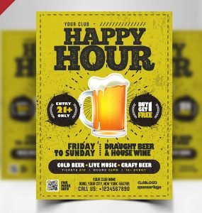 Happy Hour Flyer PSD Template