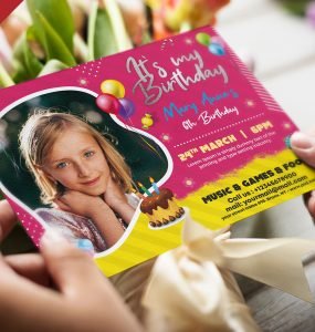 5x7 Birthday Invitation Card PSD