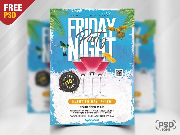 Cocktail Party Flyer PSD