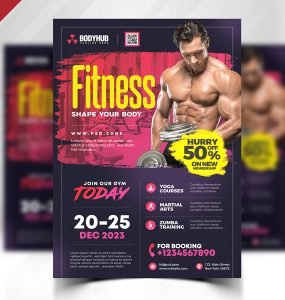 Gym Fitness Center Flyer PSD