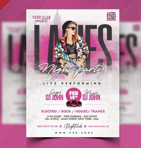 Ladies Night Party Flyer Design PSD