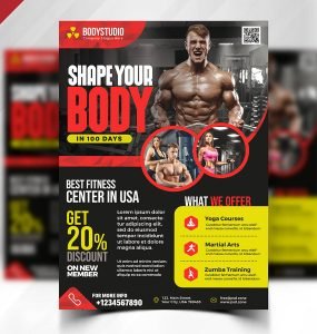 Gym Fitness Center Flyer PSD Template