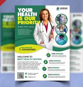 Hospital and Medical Clinic Flyer PSD