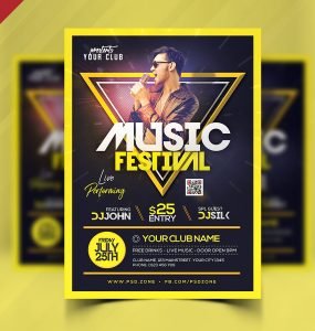 Live Music Festival Flyer PSD Template