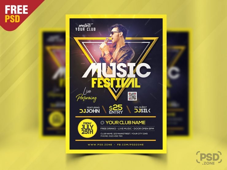 Live Music Festival Flyer PSD Template