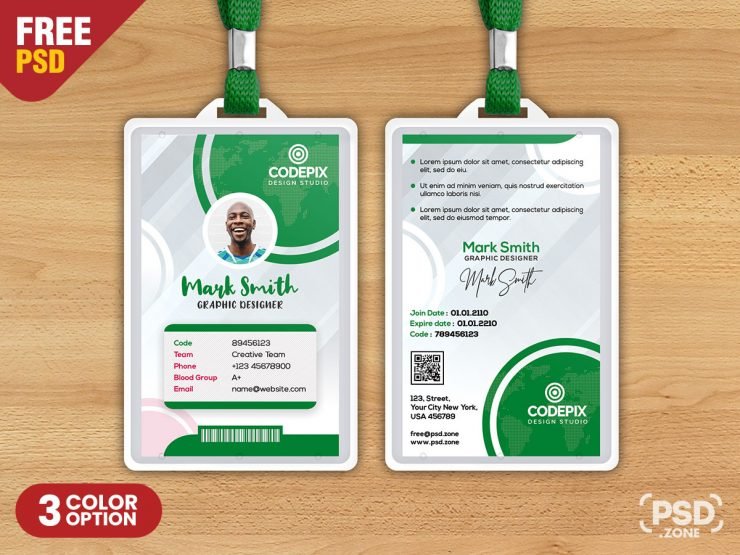 Simple Corporate Office Identity Card Design PSD