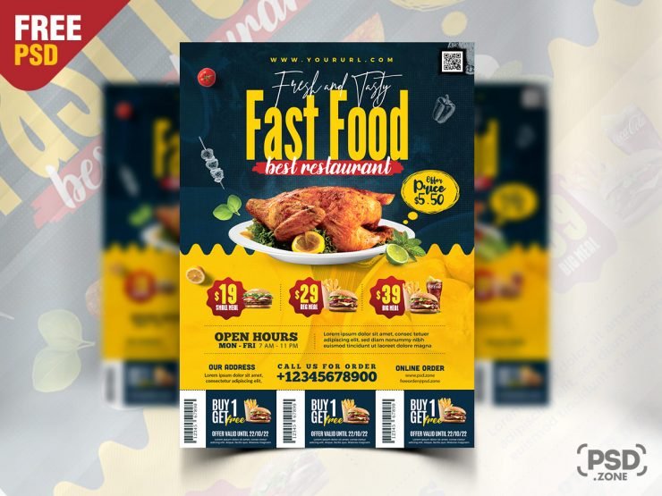 Fast Food Restaurant Promotion Flyer PSD
