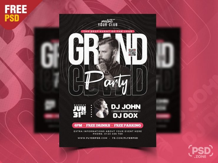 Premium Party Event Flyer Design PSD