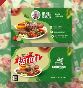 Restaurant Business Card PSD Template