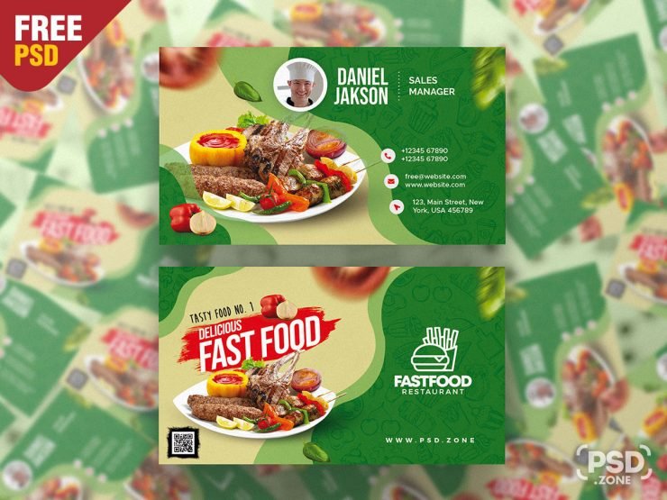 Restaurant Business Card PSD Template