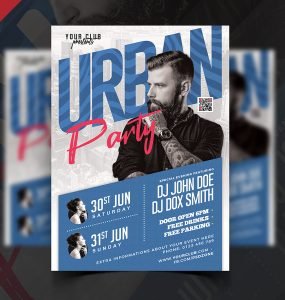 Urban Night Music Party Flyer PSD