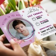 Baby Birth Announcement Card PSD Template Baby Birth Announcement Card PSD Template