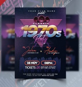 Classic Retro Style Party Flyer PSD