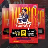 Night Club Friday Party Flyer Design PSD