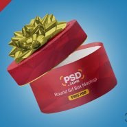 Round Gift Box Mockup PSD Round Gift Box Mockup PSD