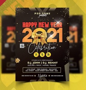 2021 New Year Party Flyer PSD