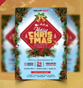 Beautiful Christmas Party Flyer PSD
