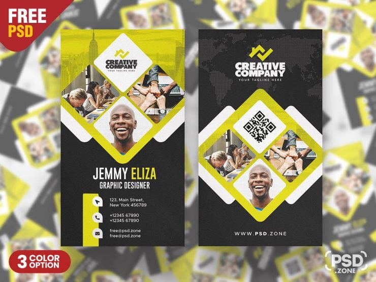 Designer Vertical Business Card PSD