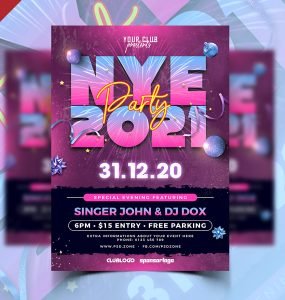 NYE 2021 Party Flyer PSD