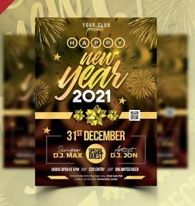 New Year 2021 Party Flyer PSD