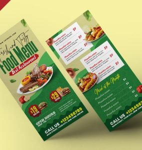 Restaurant Food Menu DL Flyer PSD