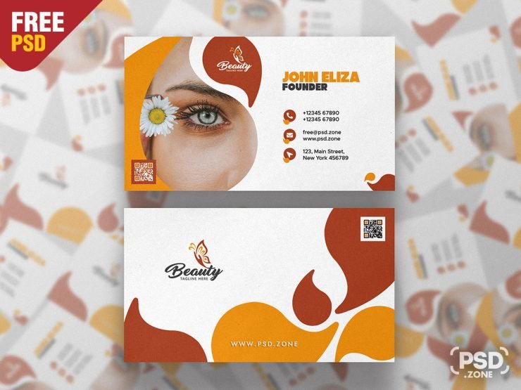 Spa & Beauty Saloon Business Card PSD Template