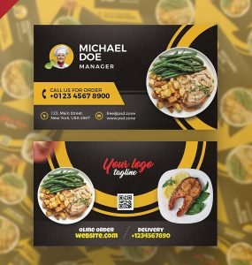 Restaurant Cafe Business Card PSD Template
