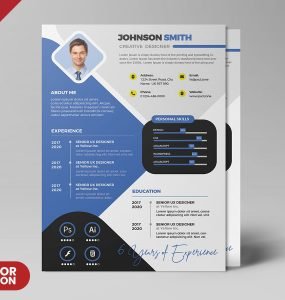 Clean Professional Job Resume CV PSD